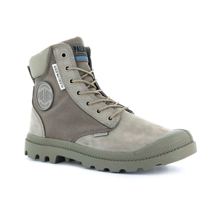 Bottes Palladium Pampa SC WPN U-S Femme Vert Olive | FR USX857P